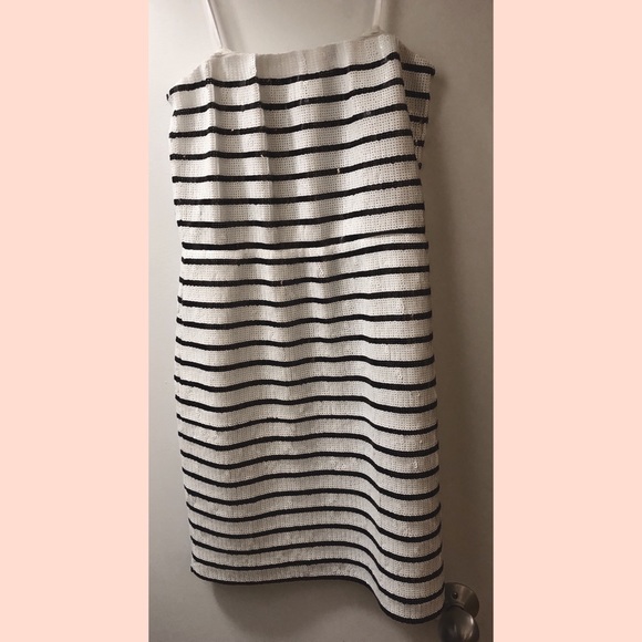 BCBGMaxAzria Strapless Sequined Striped Dress - Picture 4 of 5